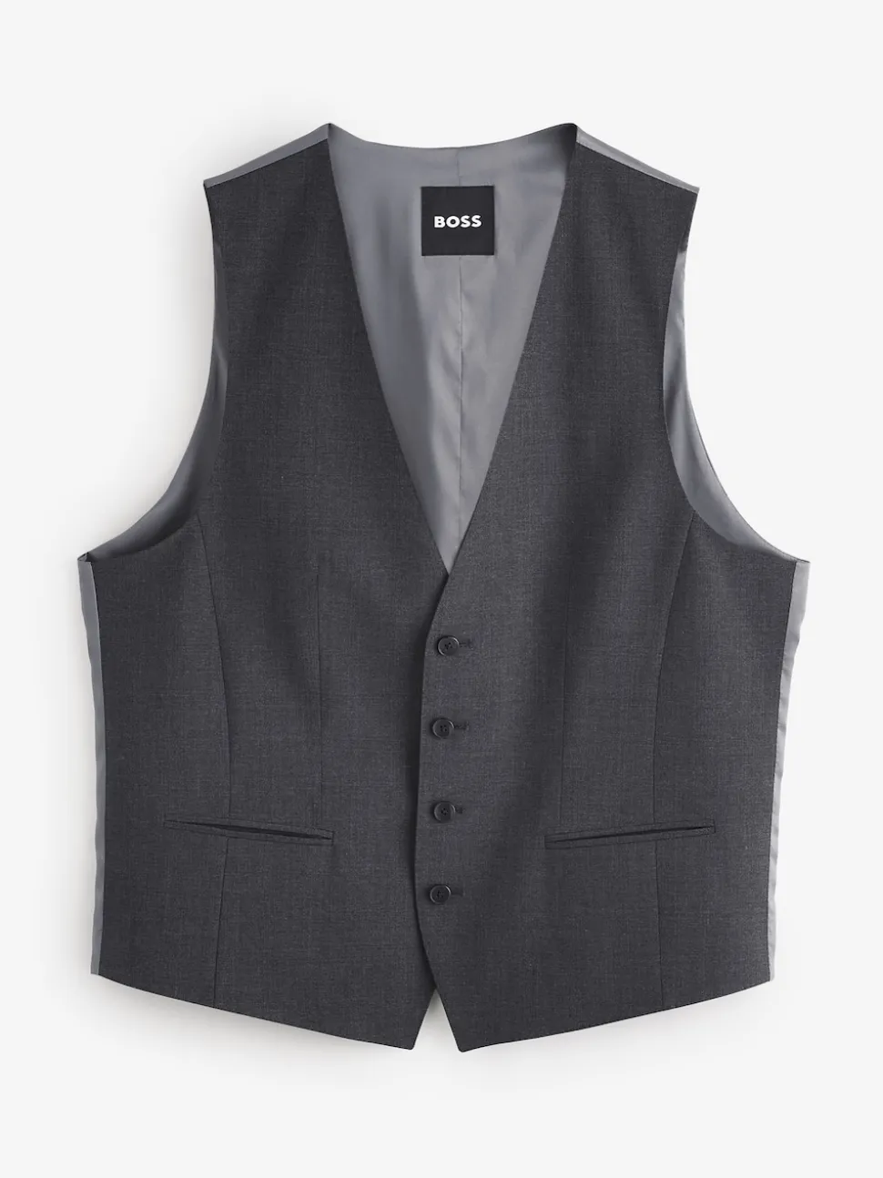 BOSS Grey Light Slim Fit Tailored Waistcoat