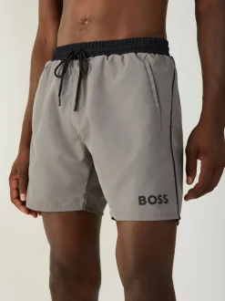 BOSS Grey Light Starfish Quick Dry Swim Shorts