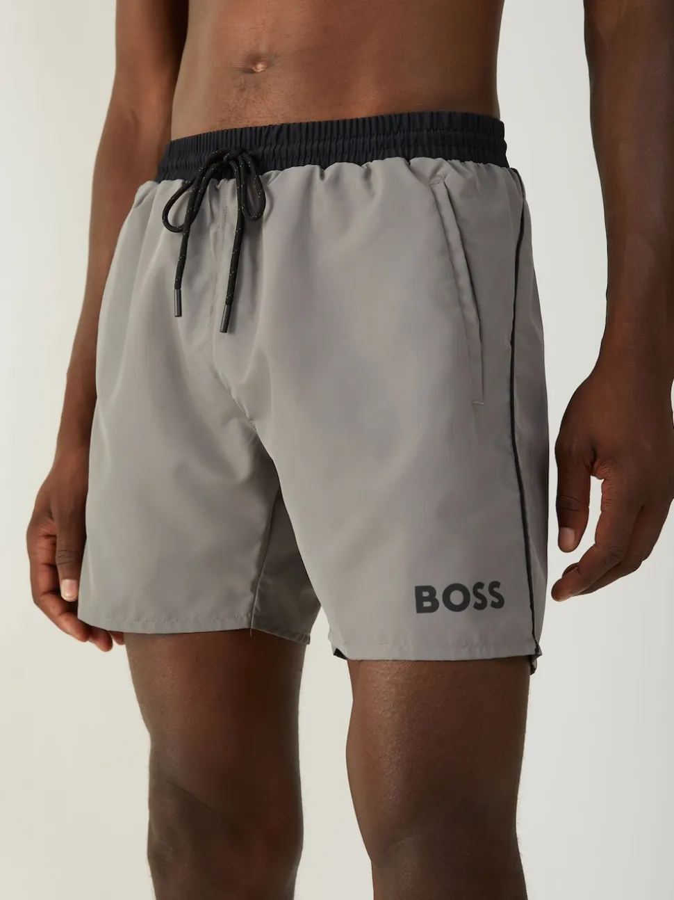 BOSS Grey Light Starfish Quick Dry Swim Shorts
