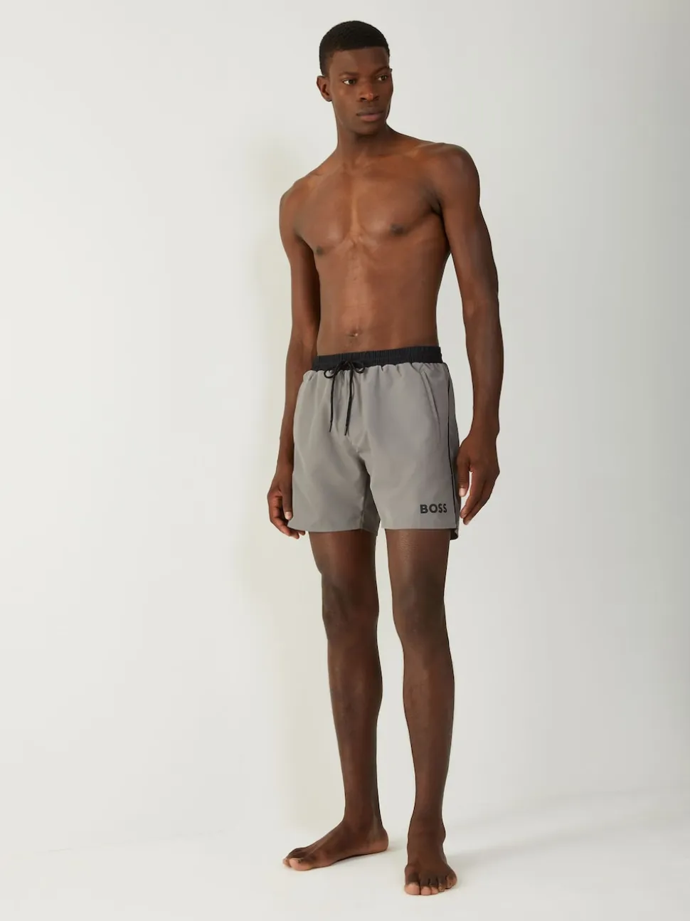 BOSS Grey Light Starfish Quick Dry Swim Shorts