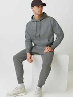 BOSS Grey Logo Hooded Tracksuit