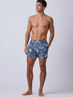 BOSS Grey Piranha Printed Swim Shorts