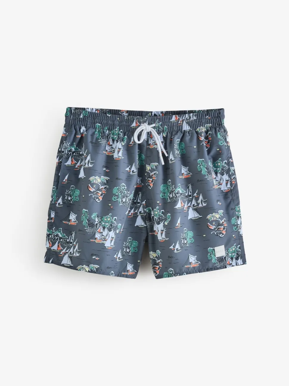 BOSS Grey Piranha Printed Swim Shorts