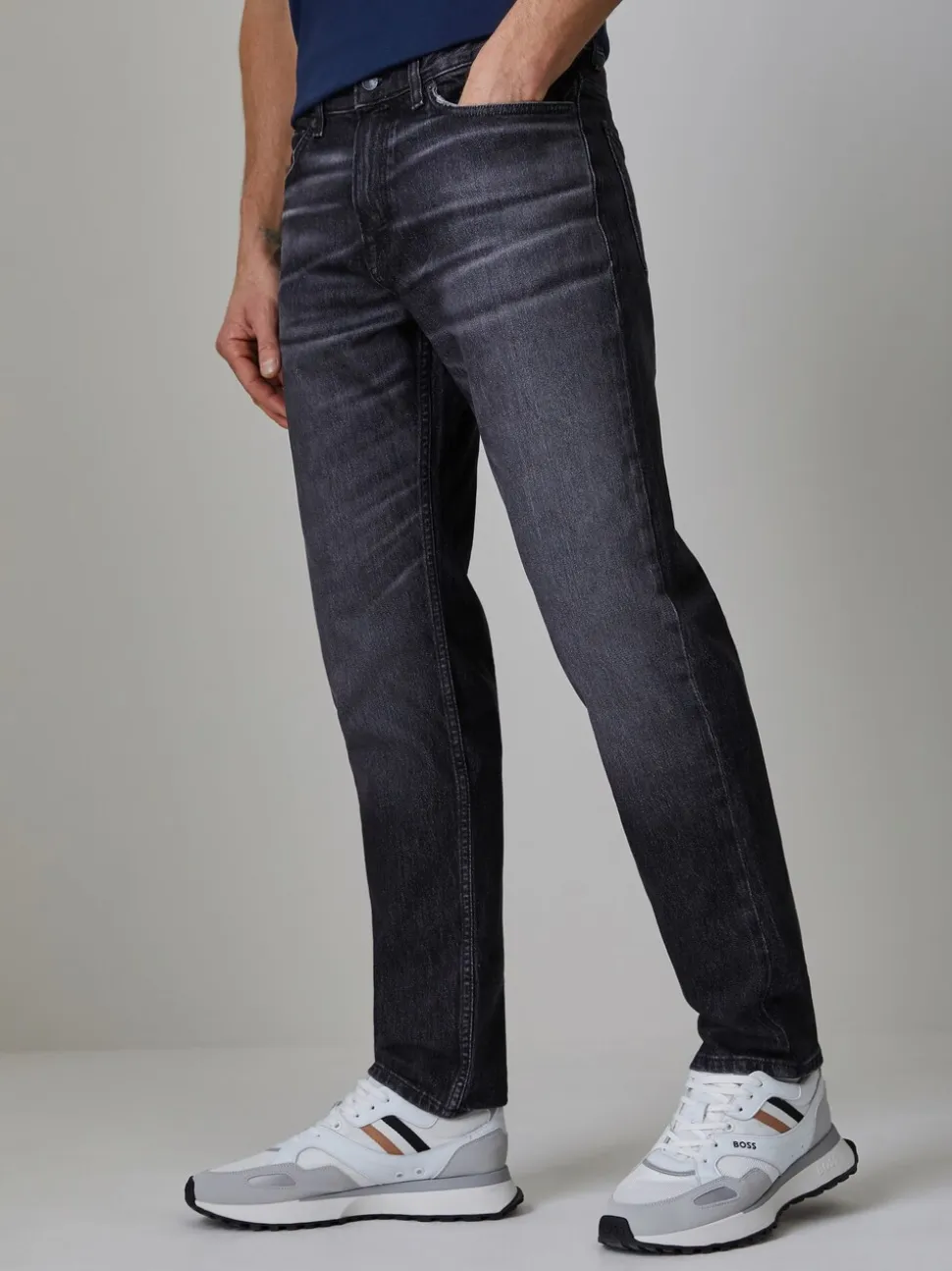 BOSS Grey Re.Maine Regular-Fit Stretch Denim Jeans