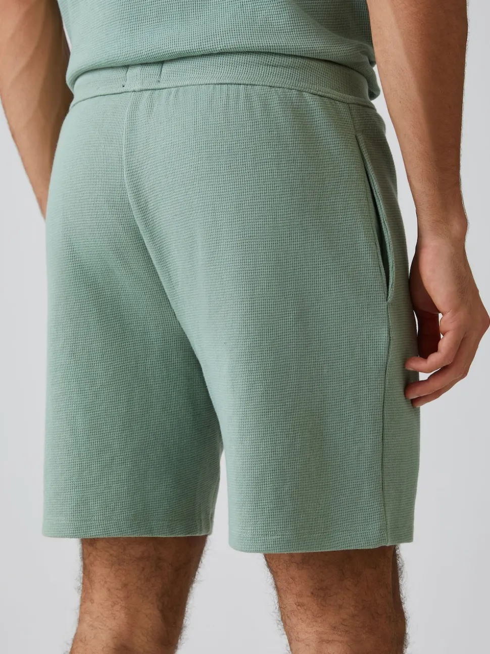 BOSS Light Green Waffle Shorts
