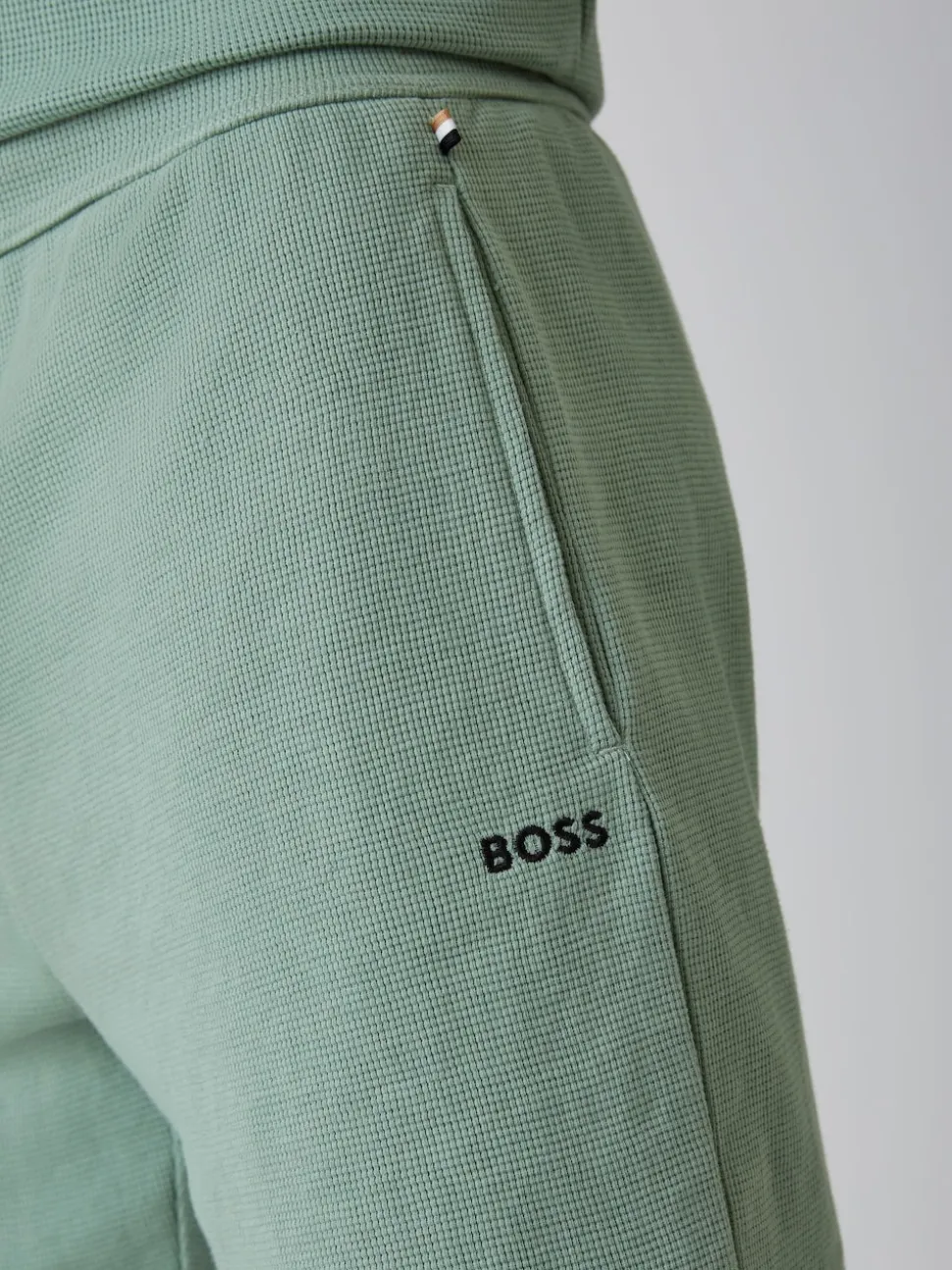 BOSS Light Green Waffle Shorts