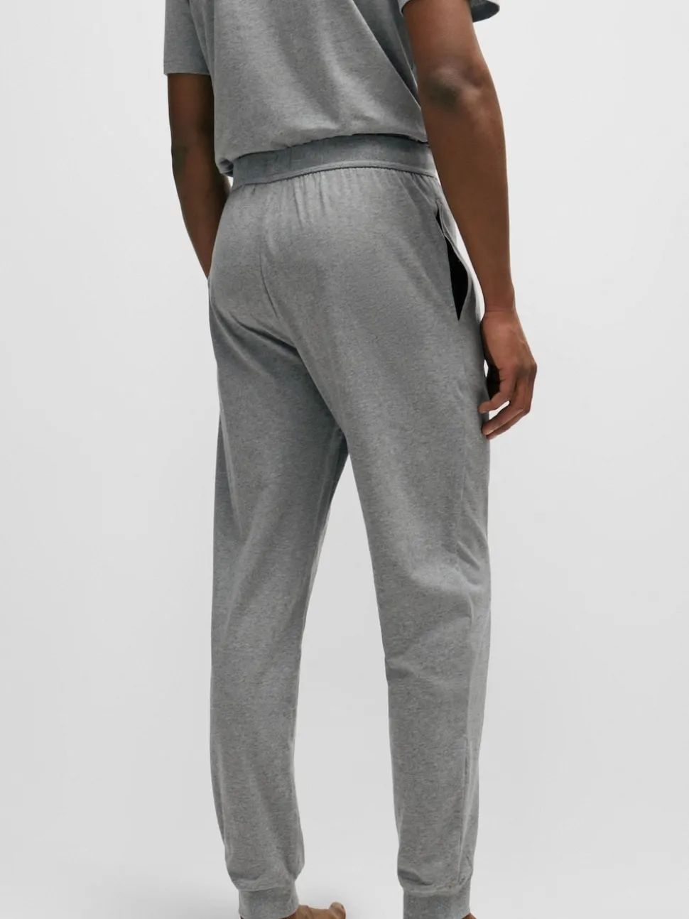 BOSS Light Grey Stretch Cotton Tracksuit Bottoms