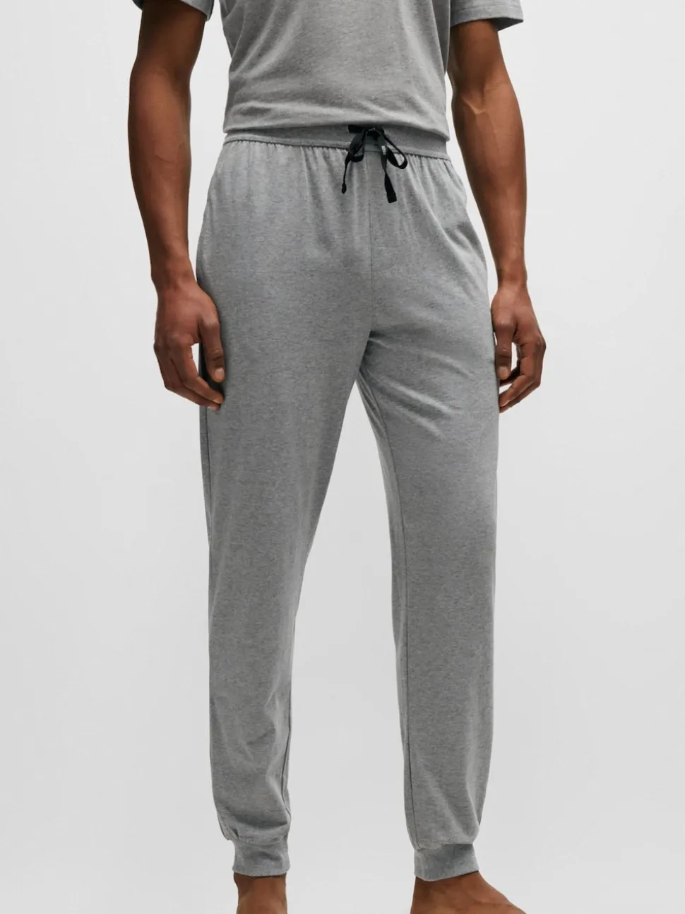 BOSS Light Grey Stretch Cotton Tracksuit Bottoms