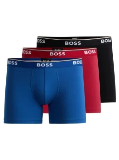 BOSS Natural/ Brown Power Stretch Cotton 3 Pack Boxers