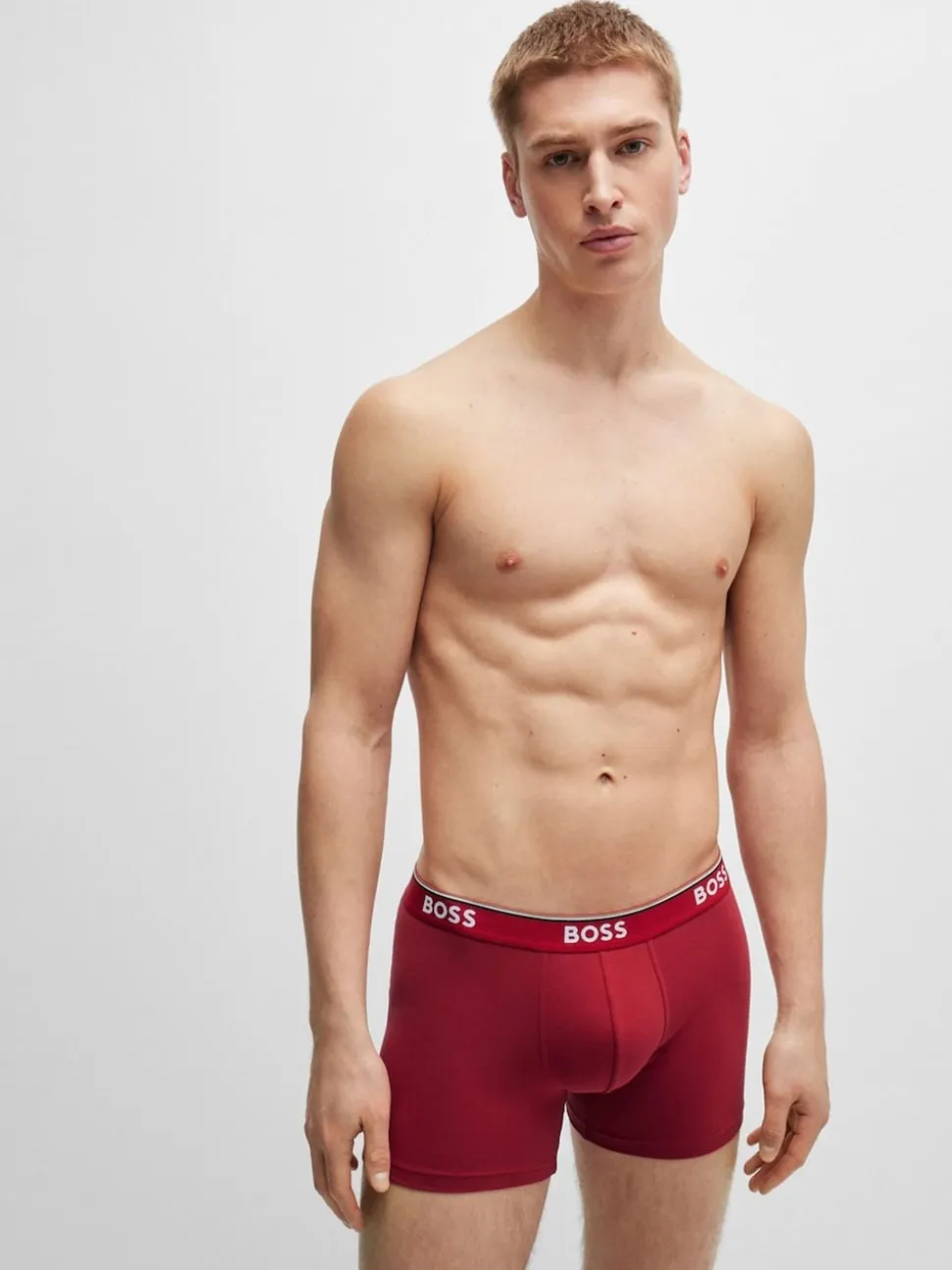 BOSS Natural/ Brown Power Stretch Cotton 3 Pack Boxers