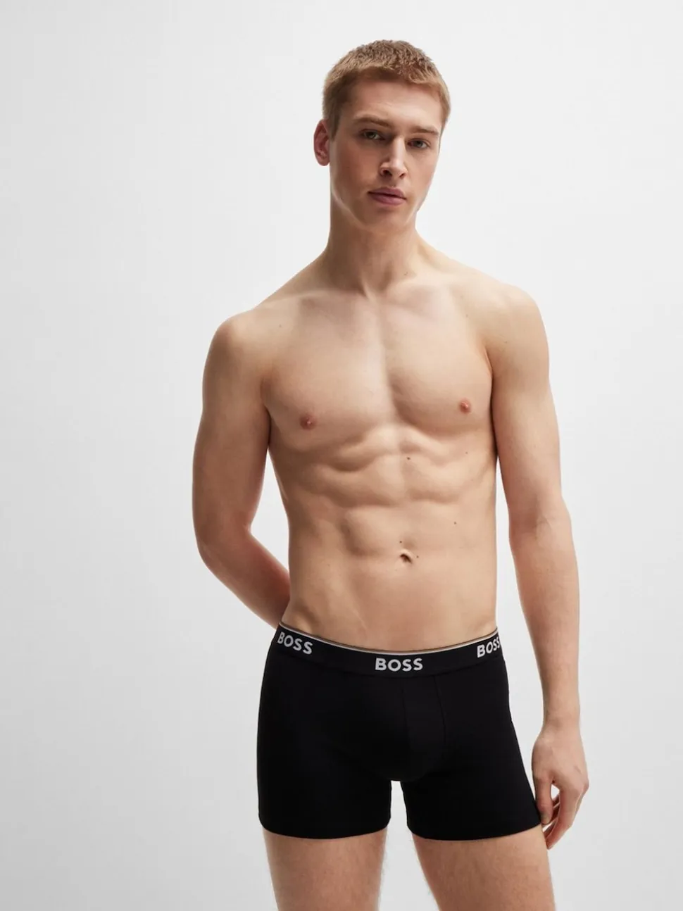 BOSS Natural/ Brown Power Stretch Cotton 3 Pack Boxers