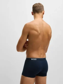 BOSS Navy Blue Power Stretch Cotton 3 Pack Boxers