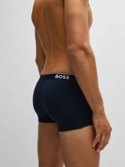 BOSS Navy Blue Power Stretch Cotton 3 Pack Boxers