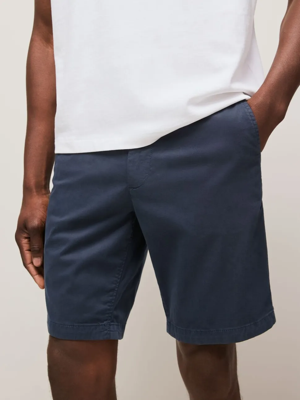 BOSS Navy Blue Slim Fit Chino Shorts