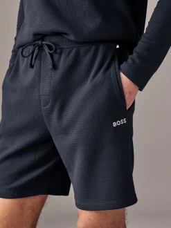 BOSS Navy Blue Waffle Shorts