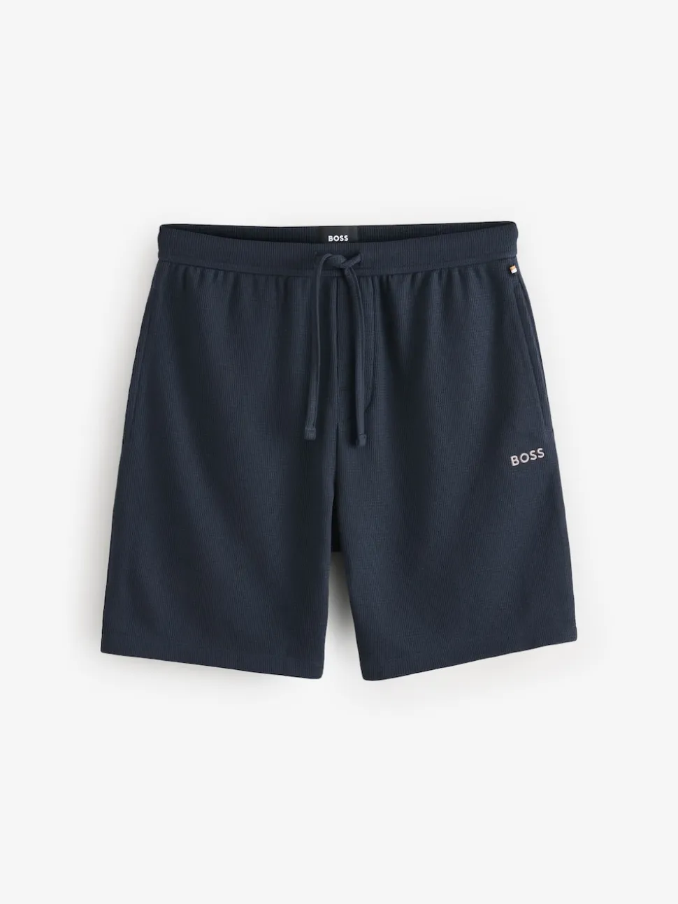 BOSS Navy Blue Waffle Shorts