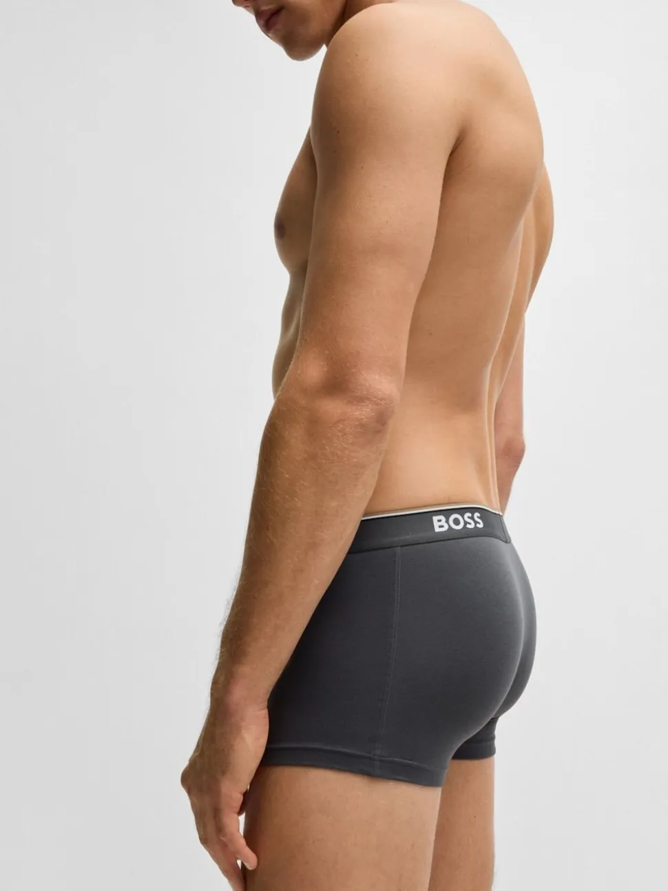 BOSS Navy/Grey/Blue Power Stretch Cotton 3 Pack Boxers
