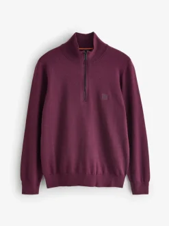 BOSS Red Kanobix Quarter Zip Logo Jumper