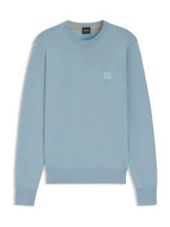 BOSS Sky Blue Regular Fit Kanovano Crew Neck Logo Jumper