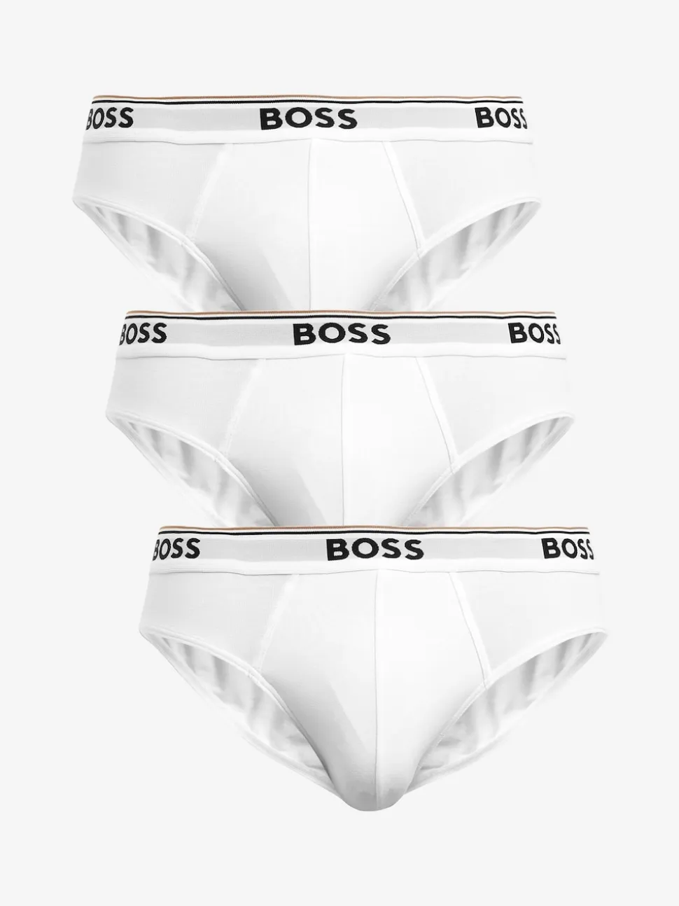 BOSS White Power Stretch Cotton 3 Pack Briefs