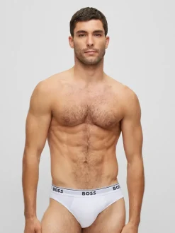 BOSS White Power Stretch Cotton 3 Pack Briefs