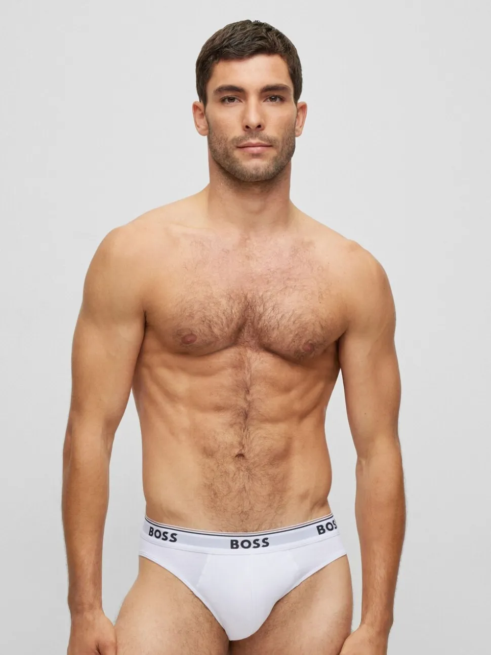 BOSS White Power Stretch Cotton 3 Pack Briefs