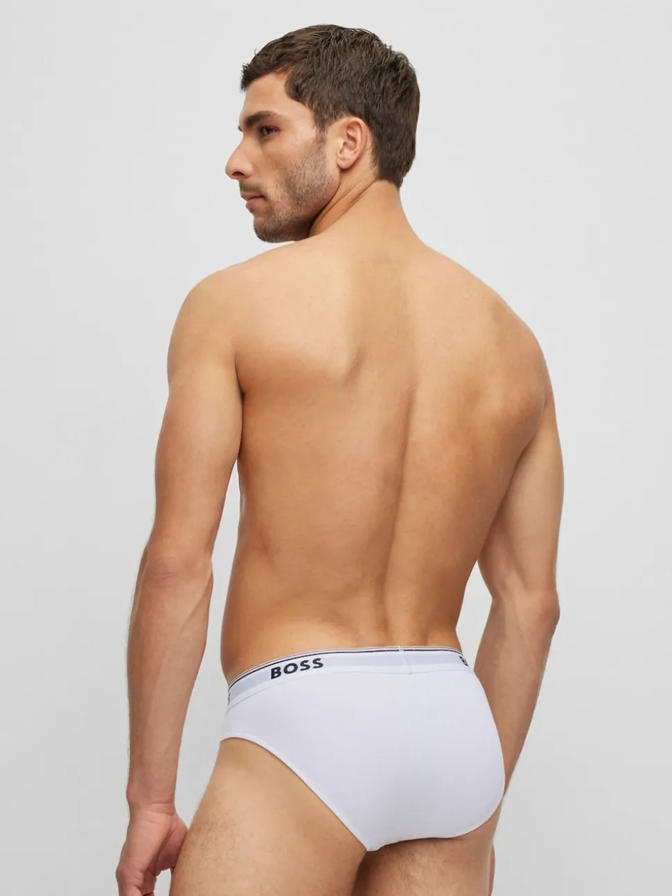 BOSS White Power Stretch Cotton 3 Pack Briefs