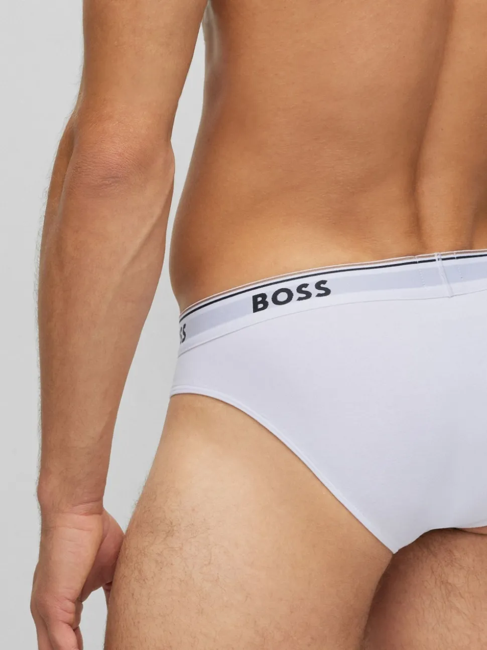 BOSS White Power Stretch Cotton 3 Pack Briefs