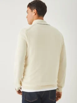 BOSS White Regular Fit Ever Quarter Zip Jumper