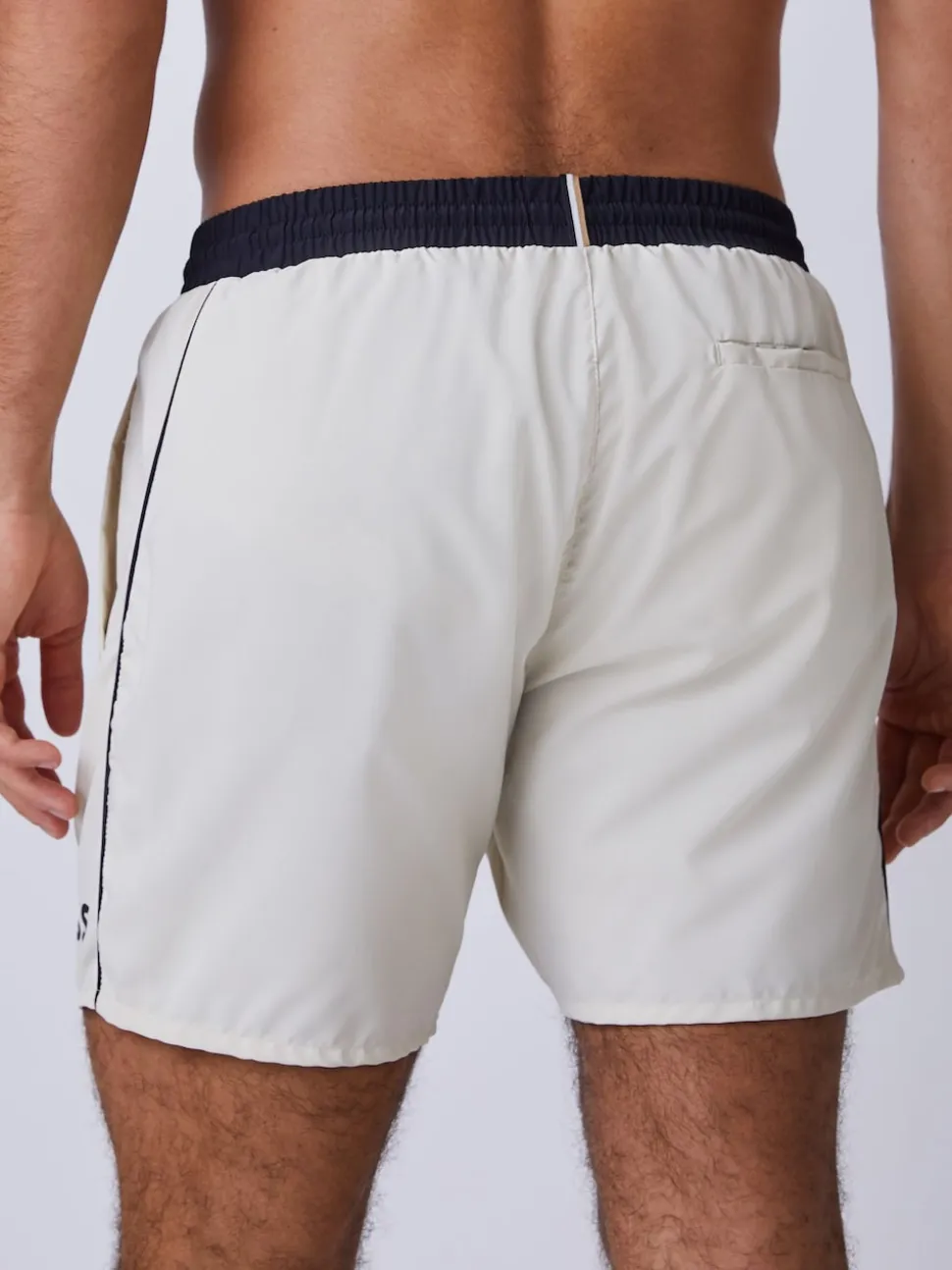 BOSS White Starfish Quick Dry Swim Shorts