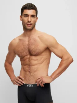 BOSS White/Grey/Black Power Stretch Cotton 3 Pack Boxers