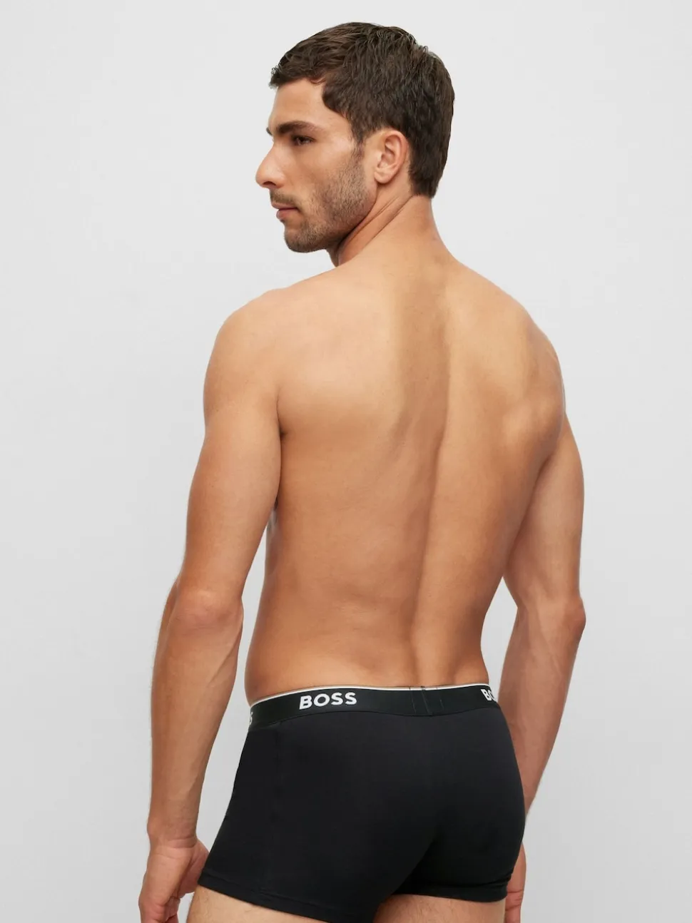 BOSS White/Grey/Black Power Stretch Cotton 3 Pack Boxers