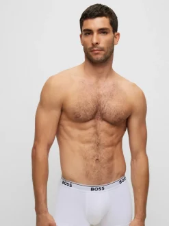 BOSS White/Grey/Black Power Stretch Cotton 3 Pack Boxers