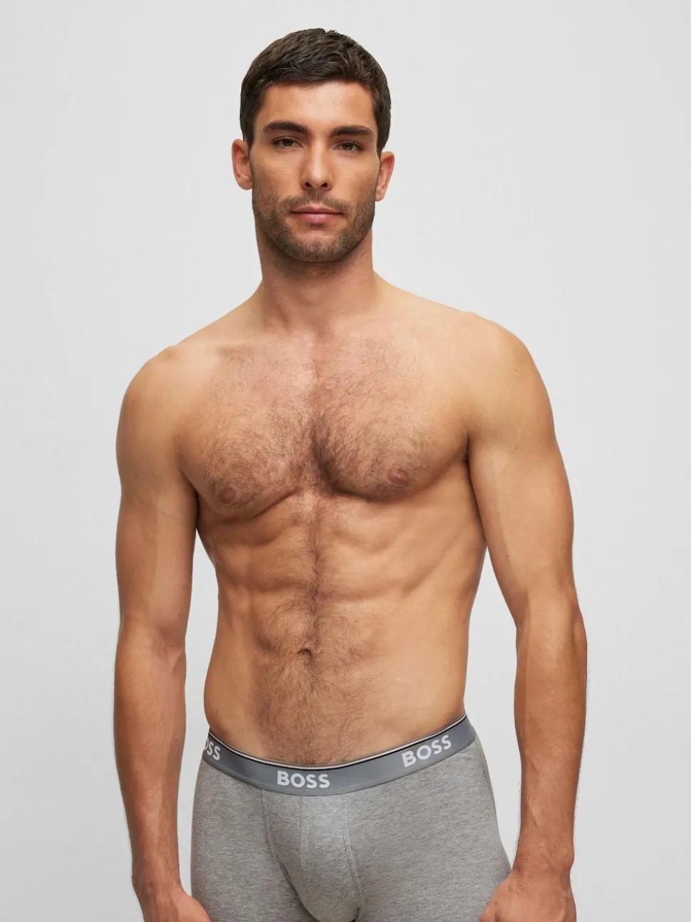 BOSS White/Grey/Black Power Stretch Cotton 3 Pack Boxers