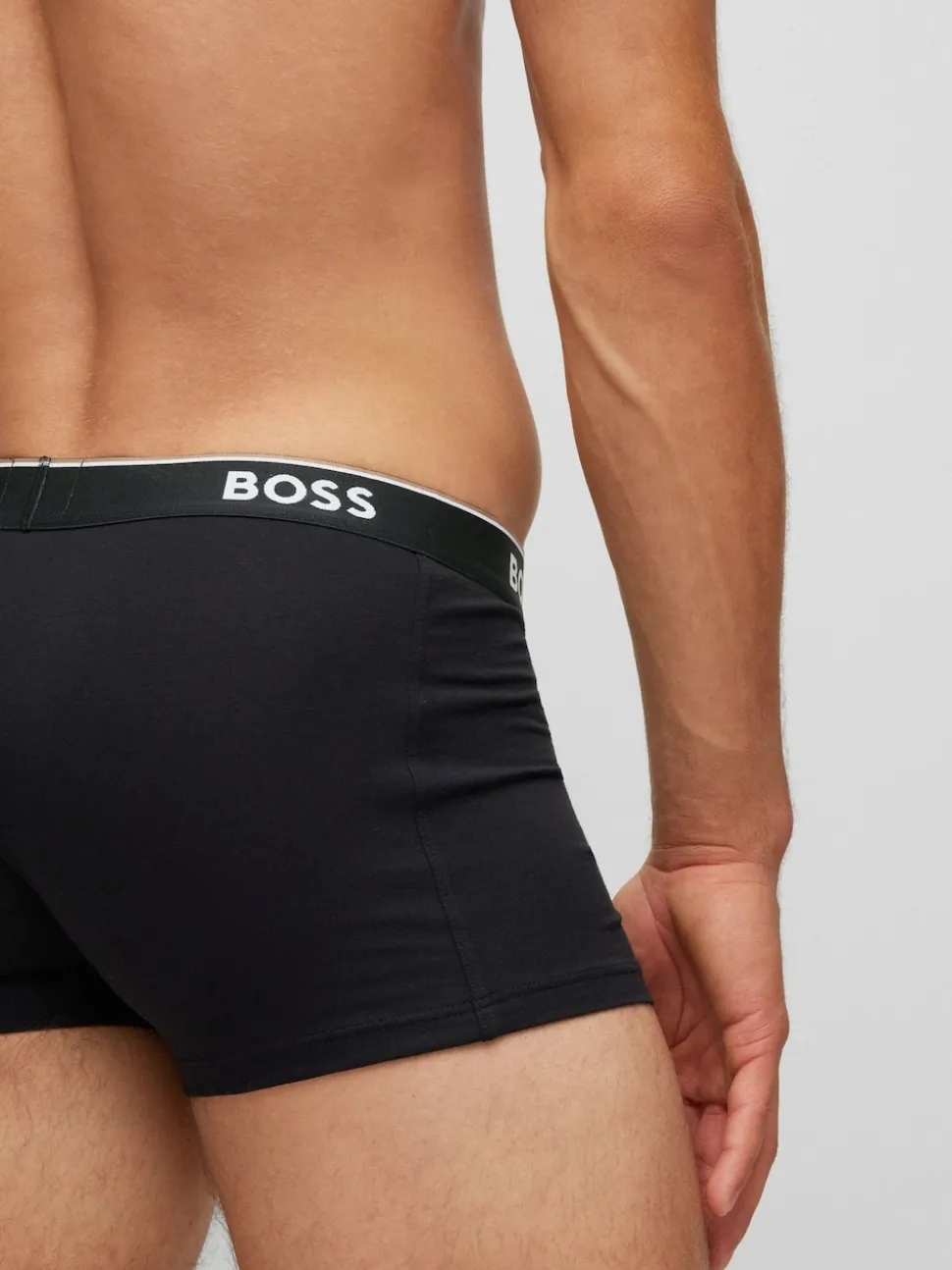 BOSS White/Grey/Black Power Stretch Cotton 3 Pack Boxers