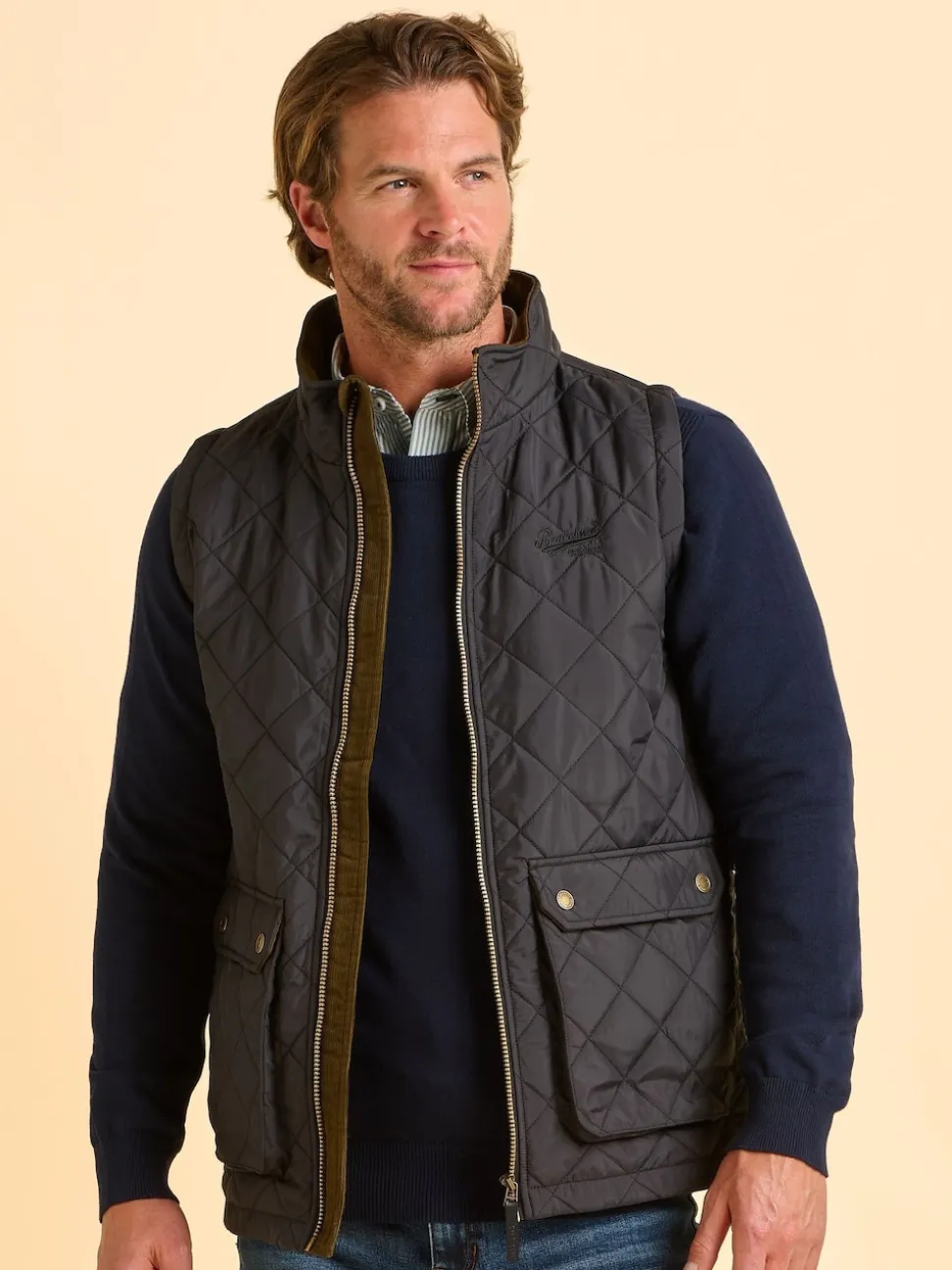 Brakeburn Black Oakham Diamond Quilted Gilet