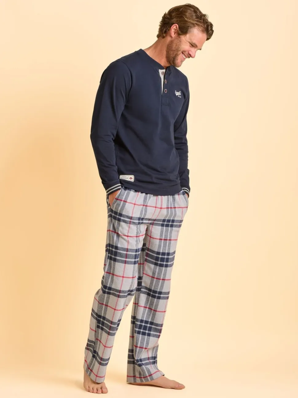 Brakeburn Cream Cassington Pyjama Bottoms