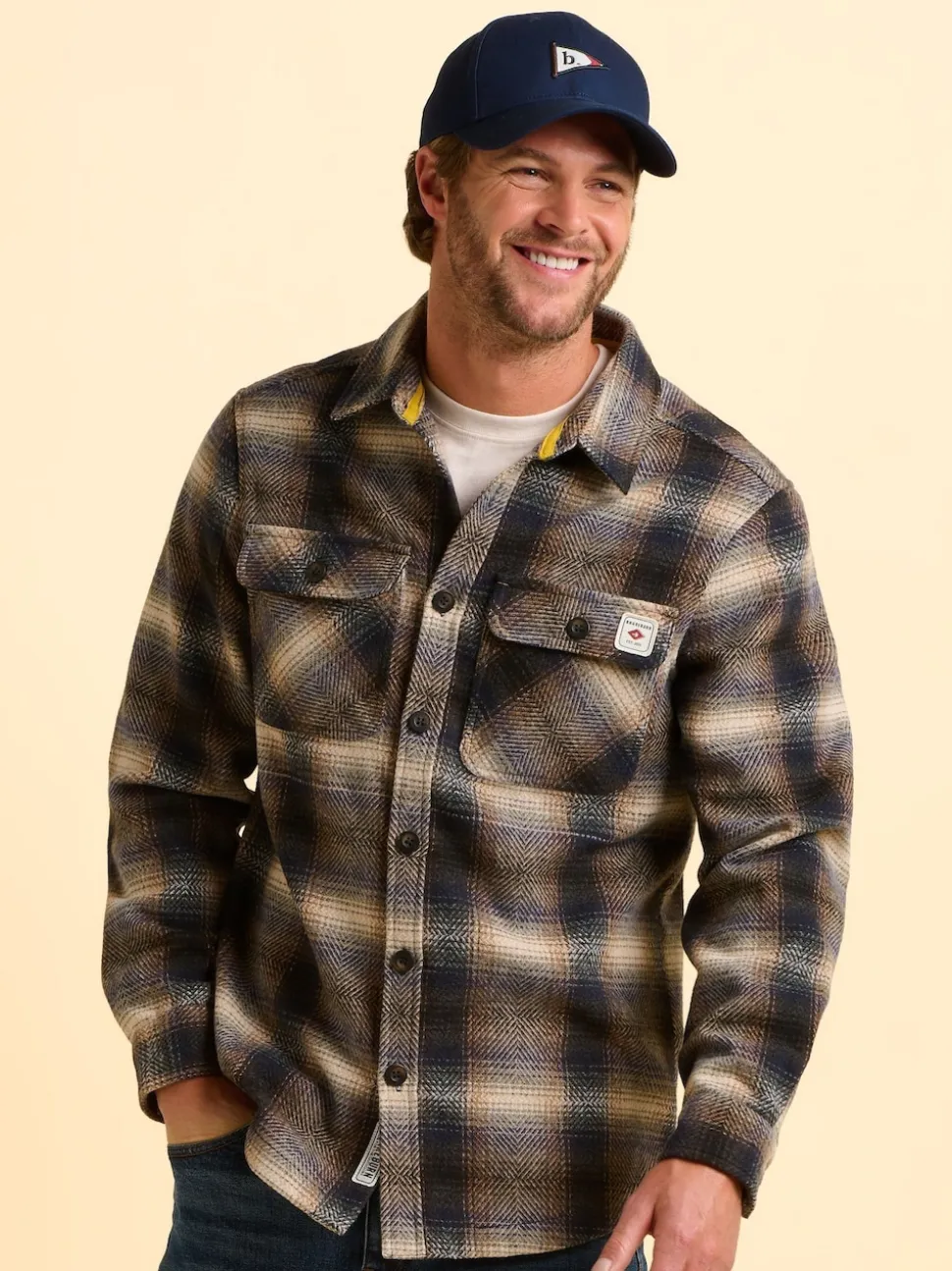 Brakeburn Natural Badbury Check Shirt