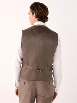 Brick Linen Blend Suit Waistcoat