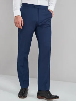 Bright Blue Regular Fit Stretch Smart Trousers