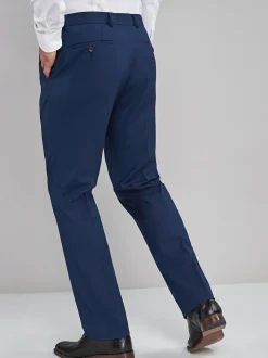 Bright Blue Regular Fit Stretch Smart Trousers