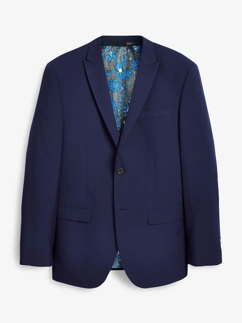 Bright Blue Regular Fit Two Button Suit Jacket