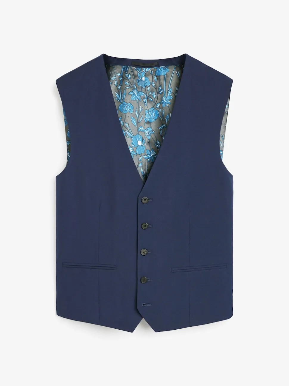 Bright Blue Regular Fit Waistcoat