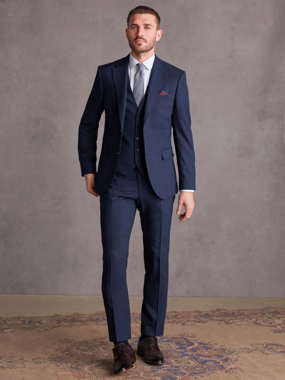Bright Blue Signature Tollegno Suit Waistcoat