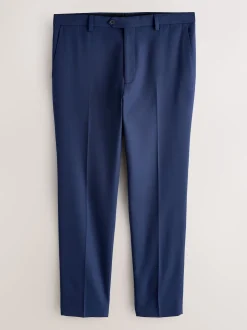 Bright Blue Skinny Fit Textured Suit Trousers