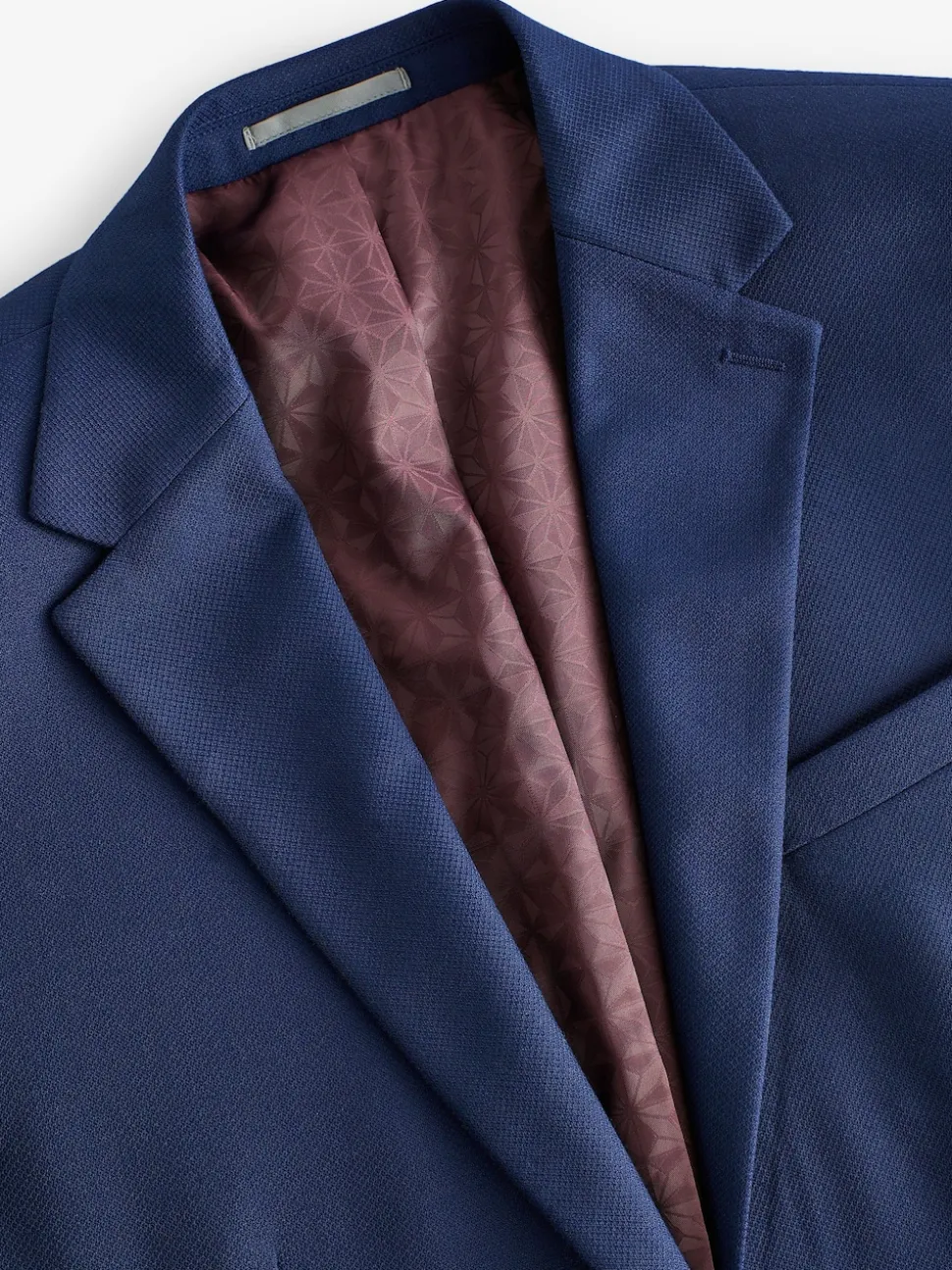 Bright Blue Slim Fit Textured Suit Jacket