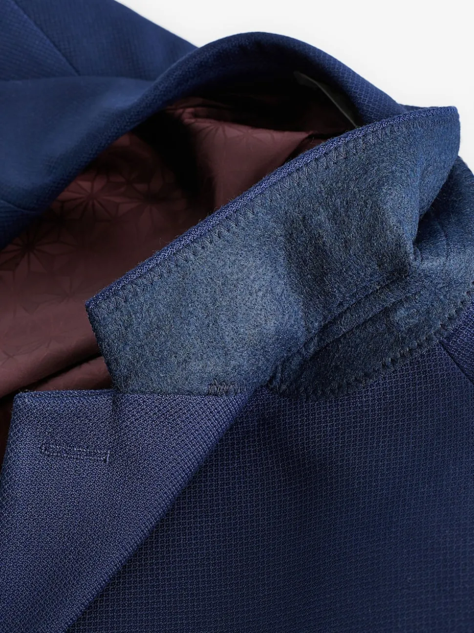 Bright Blue Slim Fit Textured Suit Jacket