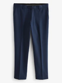 Bright Blue Slim Fit Textured Suit Trousers