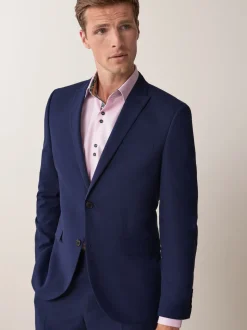Bright Blue Slim Fit Two Button Suit Jacket
