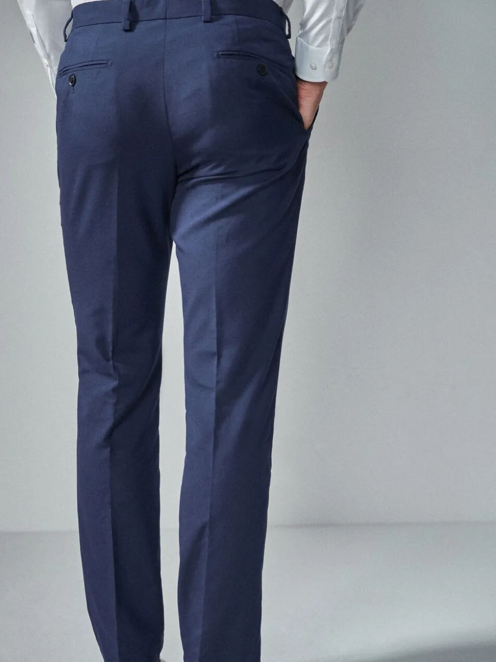Bright Blue Tailored Fit Suit Trousers